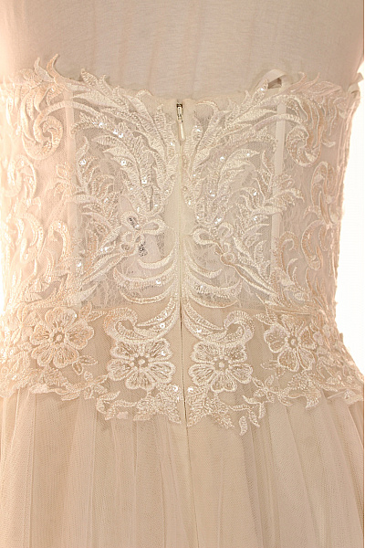 Magic Bride Dlouhé svatební šaty bez rukávů krajkové tylové korzetové romantické Velikost 38 | Magic Bride | obrázek 3