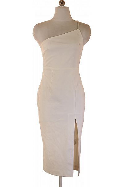Dámské šaty Asymetrické Bílé Elegantní Pouzdrové Na Ramínka Na Párty Vel. 6