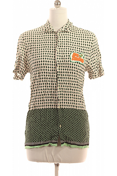 BALDESSARINI Viskózová dámská košile krátký rukáv vzorovaná černobílá letní ležérní Vel. M | BALDESSARINI | obrázek 2