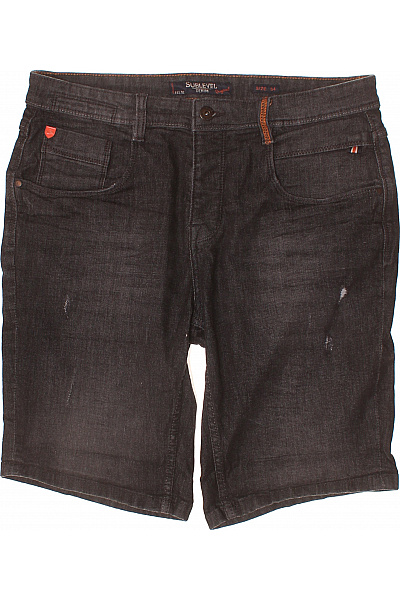 Sublevel Pánské Džínové Kraťasy Volnočasové S Kapsami Velikost 34