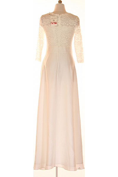 Swing Bílé svatební šaty krajkové dlouhý rukáv asymetrické šifonové elegantní Velikost 36 | Swing | obrázek 2