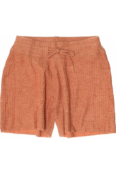 BRAVE SOUL Dámské oranžové žebrované volnočasové kraťasy s mašlí Velikost S | BRAVE SOUL | obrázek 2
