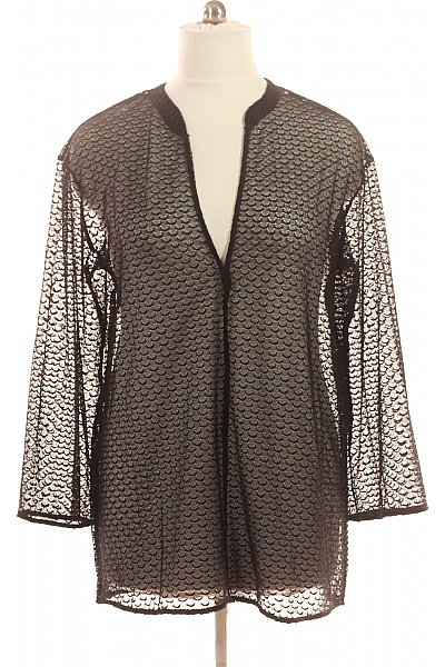 HM  Dámská černá krajková halenka s dlouhým rukávem Vel. L | HM  | obrázek 2