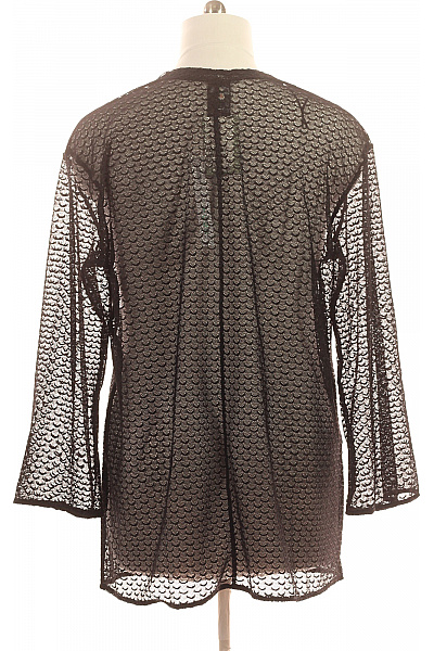 HM  Dámská černá krajková halenka s dlouhým rukávem Vel. L | HM  | obrázek 3