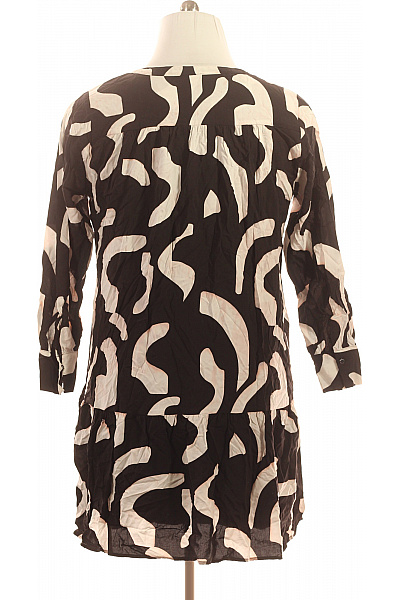 COMMA Dámské šaty s dlouhým rukávem černo-bílé vzorované volnočasové Velikost 46 | COMMA | obrázek 2