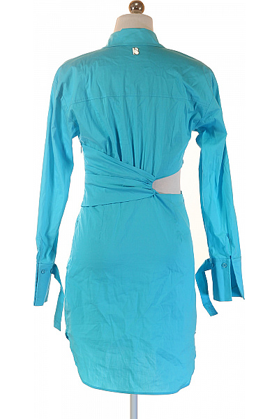 BLUGIRL modré bavlněné košilové šaty s dlouhým rukávem a zavinovací Vel. 34 | BLUGIRL | obrázek 2