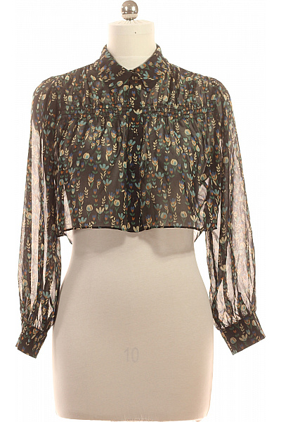 ZARA Dámská košile s dlouhým rukávem crop květinová průhledná Vel. M | ZARA | obrázek 2