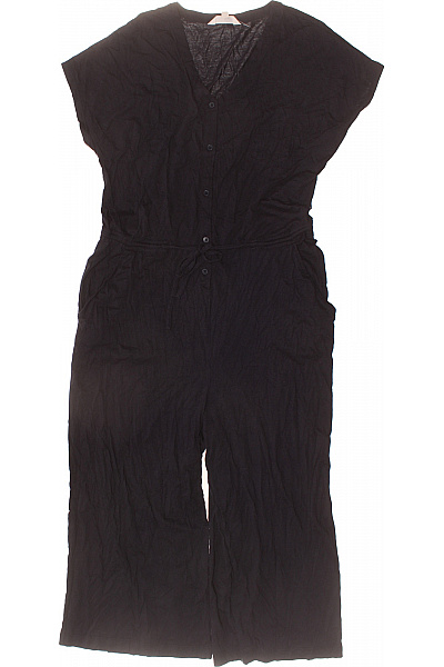 SEASALT CORNWALL dámský černý bavlněný overal s krátkým rukávem a v-výstřihem Velikost 40 | SEASALT CORNWALL | obrázek 2