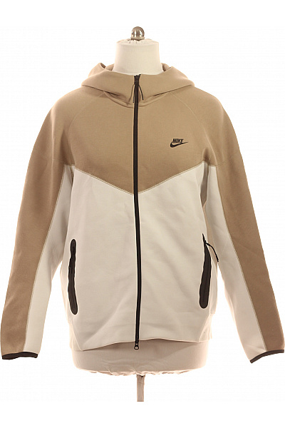 Nike Pánská bavlněná mikina s kapucí na zip béžová streetwear Vel. XL | Nike | obrázek 2