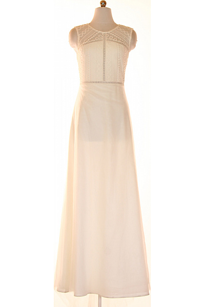 Weise Dámské Dlouhé Svatební šaty Bez Rukávů Krajkové Elegantní Bílé Vel. 34