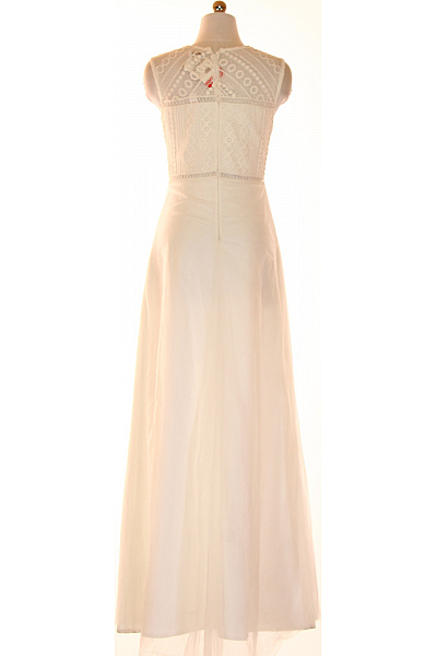 weise Dámské dlouhé svatební šaty bez rukávů krajkové elegantní bílé Vel. 34 | weise | obrázek 2