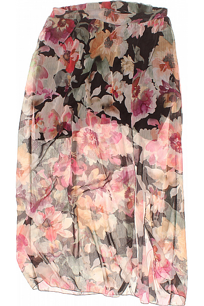 Dámská Dlouhá Květinová Sukně S Rozparkem Průsvitná Velikost M