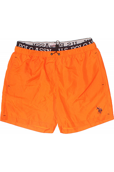 U.S.POLO ASSN. Pánské Oranžové Plavecké Kraťasy S Potiskem Velikost XL
