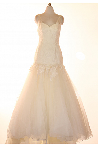 Svatební Dlouhé Mořská Panna Krajkové Polyesterové šaty Na Ramínka Velikost US 10