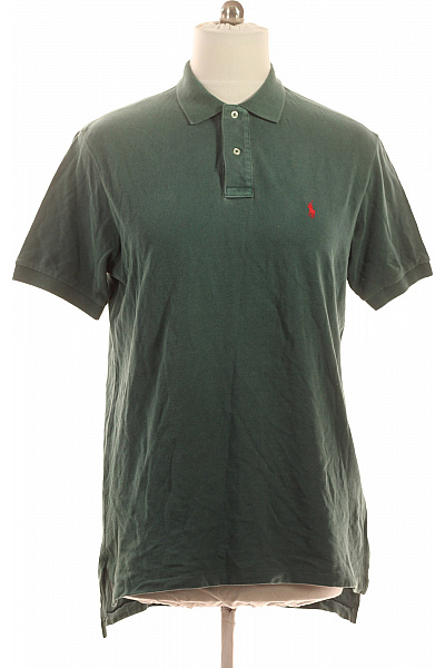 Ralph Lauren Pánské bavlněné polo tričko zelené s krátkým rukávem a límečkem Velikost L | Ralph Lauren | obrázek 2