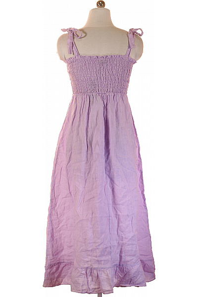 LAWRENCE GREY Dámské lněné šaty na ramínka maxi fialové Velikost XL | LAWRENCE GREY | obrázek 2