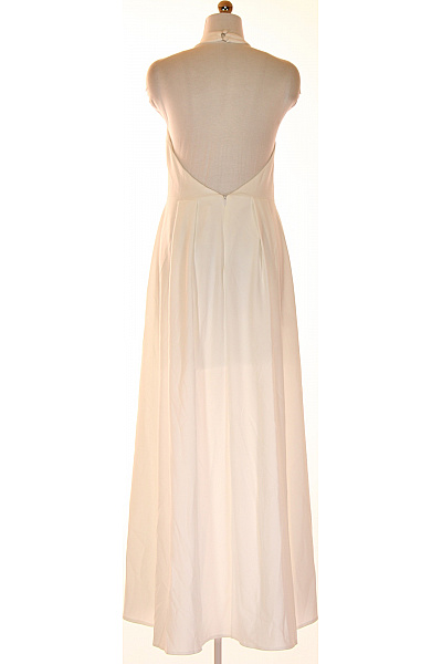 True Violette Bílé Polyesterové Šaty Maxi Halter ZaKrkem Asymetrické Společenské Trendy Velikost 12 | True Violette | obrázek 2