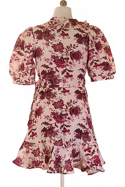 Oasis Lněné zavinovací šaty s květinovým vzorem růžové Velikost EU 36 | Oasis | obrázek 3