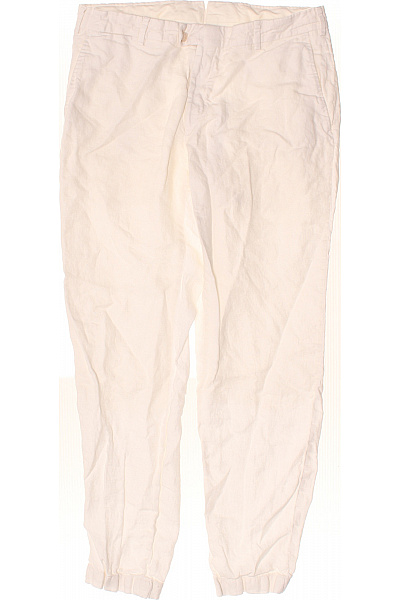 Pánské Plátěné Volnočasové Kalhoty Bílé Vel. M