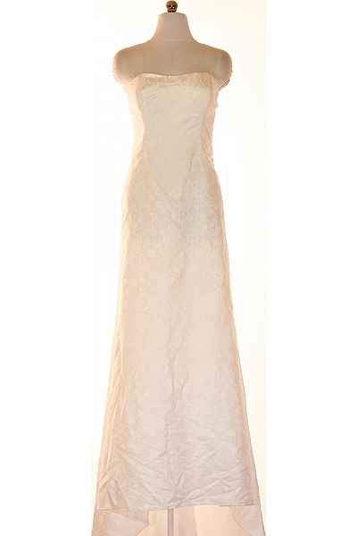 Weise Dlouhé Bílé Svatební šaty Bez Ramínek Krajkové Elegantní Maxi Velikost 42