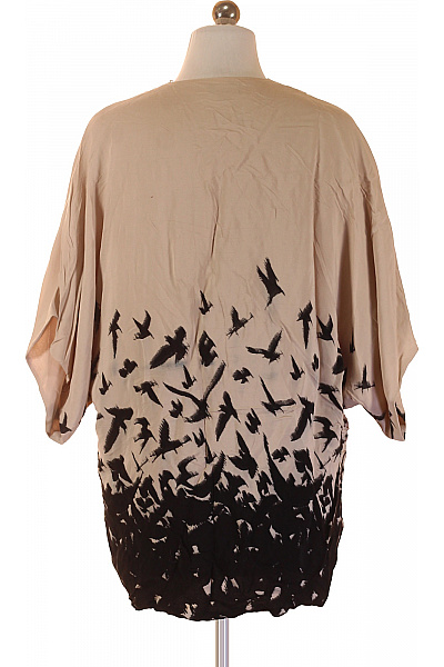 Topshop Dámská halenka s krátkým rukávem a potiskem ptáků béžová Velikost 36 | Topshop | obrázek 3