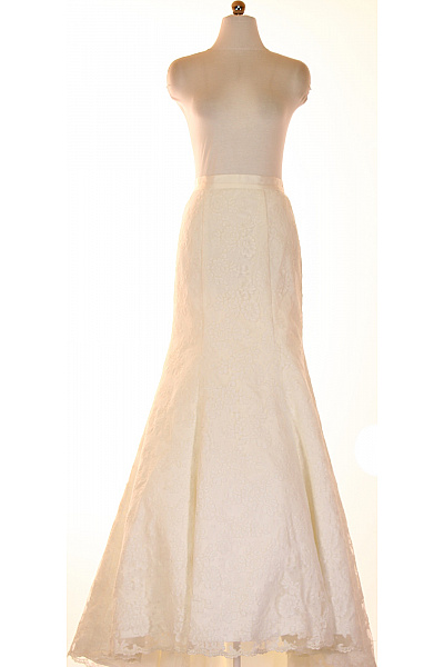 Svatební Pouzdrová Polyesterová Krajková Sukně Dlouhá Krémová Velikost 36