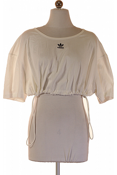 ADIDAS Dámské tričko s krátkým rukávem a kulatým výstřihem crop top bílé Vel. UK 1X | ADIDAS | obrázek 2