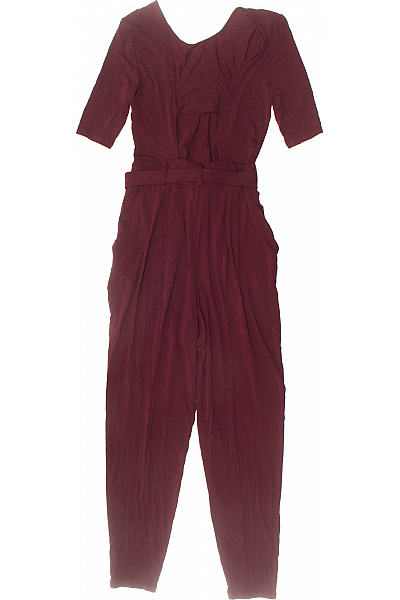 Les Lunes dámský vínový overal s dlouhým rukávem a páskem Vel. S | Les Lunes | obrázek 2