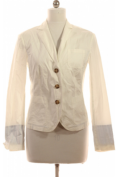 BENETTON Bavlněný Blejzr Dámský Jarní Volnočasový Vypasovaný Jednořadý Velikost DE 42