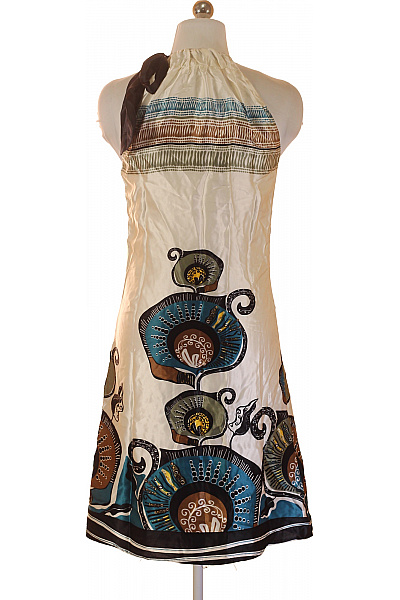 MANGO Hedvábné šaty bez rukávů s potiskem na léto boho Vel. S | MANGO | obrázek 2