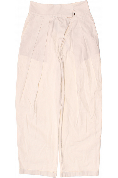 Van Laack Bavlněné Kalhoty Dámské Volné Tříčtvrteční Béžové Velikost 38