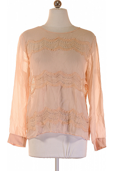 Růžová halenka s krajkou a dlouhým rukávem Vel. M | Unimoda | obrázek 2