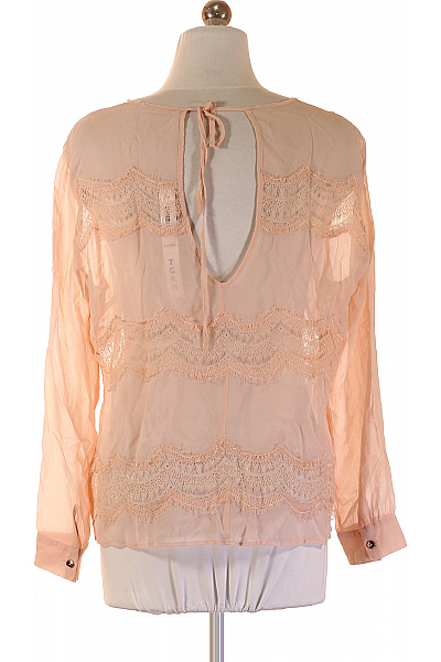 Růžová halenka s krajkou a dlouhým rukávem Vel. M | Unimoda | obrázek 3