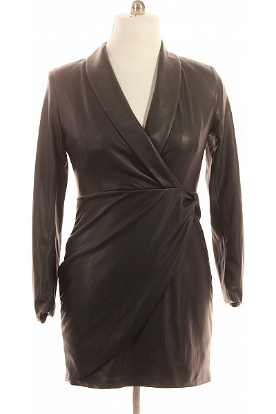 Guess Dámské šaty Zavinovací S Dlouhým Rukávem Elegantní černé Velikost 44