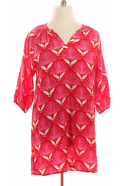 dámské šaty červené květované volnočasové krátké Vel. XXL | Unimoda | obrázek 2