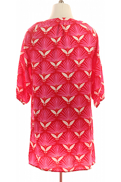 dámské šaty červené květované volnočasové krátké Vel. XXL | Unimoda | obrázek 3