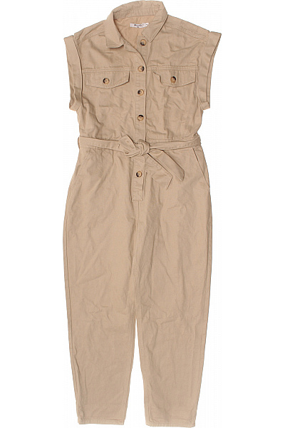 NA-KD béžový dámský overal s krátkým rukávem a páskem Velikost 40 | NA-KD | obrázek 2
