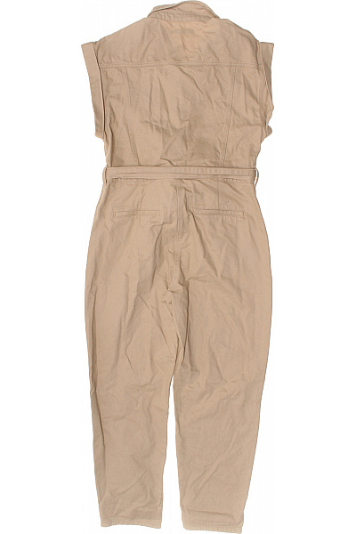 NA-KD béžový dámský overal s krátkým rukávem a páskem Velikost 40 | NA-KD | obrázek 3