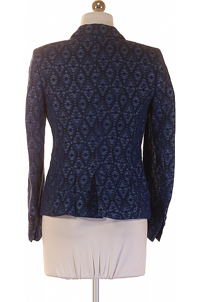 ZARA Dámské modré vzorované sako elegantní vypasované na běžné nošení Vel. S | ZARA | obrázek 3