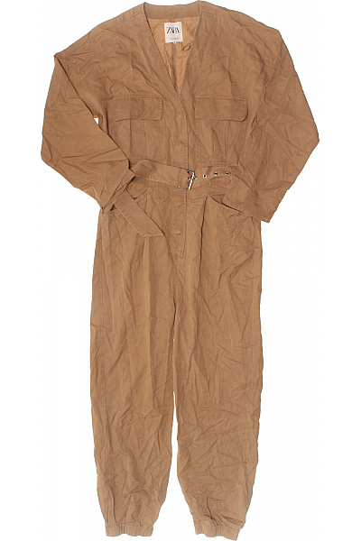 ZARA dámský hnědý overal s páskem Velikost L | ZARA | obrázek 2