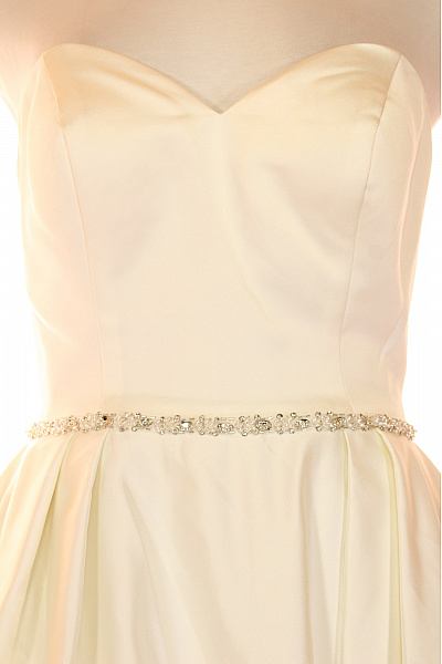 Svatební dlouhé bílé polyesterové šaty bez rukávů elegantní princeznovské Velikost 36 | Unimoda | obrázek 5