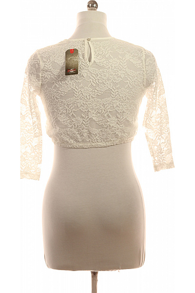 Stockerpoint Dámská krajková halenka s dlouhým rukávem crop bílá Vel. 40 | Stockerpoint | obrázek 3