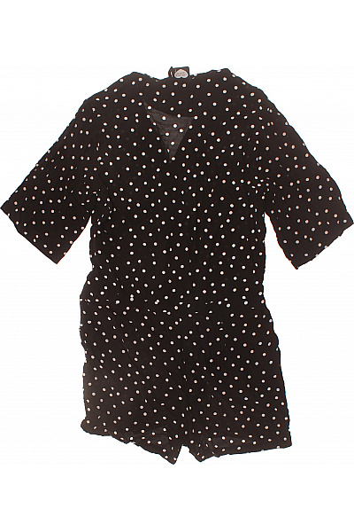 dámský černobílý overal krátký rukáv polka dot Vel. S | Unimoda | obrázek 3