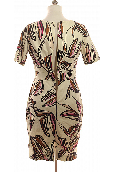 COMMA Béžové květované šaty s krátkým rukávem zavinovací Velikost 38 | COMMA | obrázek 2