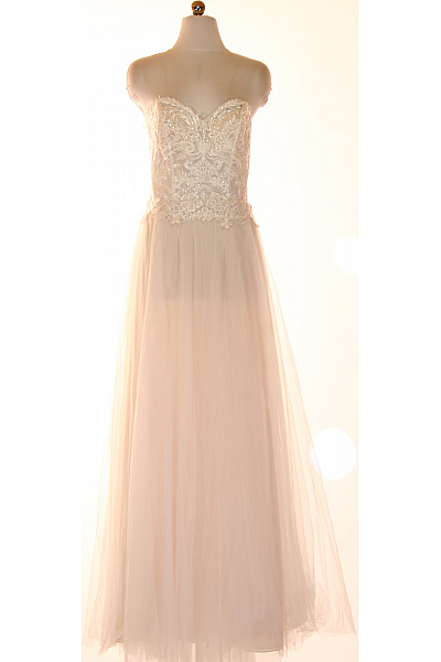 Magic Bride Dlouhé Svatební šaty Bez Rukávů Tylové Krajkové Korzetové Romantické Vel. DE 42