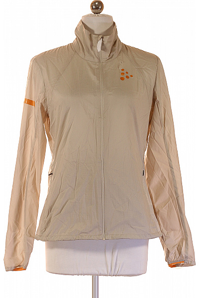 CRAFT Dámská Běžecká Bunda Lehká Béžová Kostkovaná Se Zipem Funkční Outdoorová Vel. S