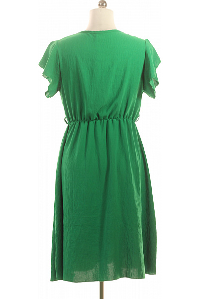 ZAUBERSTERN Zelené polyesterové zavinovací šaty s krátkým rukávem a nabíranou sukní Vel. EU L | ZAUBERSTERN | obrázek 2