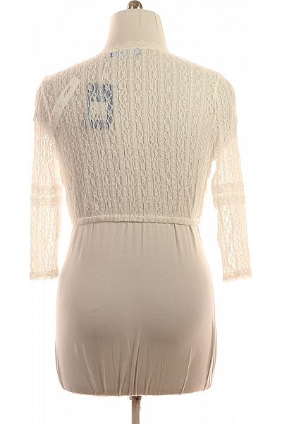 Dámské bolerko krajkové bílé s krátkým rukávem vintage Vel. 44 | Unimoda | obrázek 3