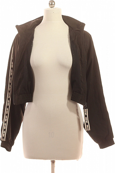 Bershka Dámská černá bomber bunda krátká se zipem Vel. M | Bershka | obrázek 4