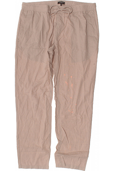 LAWRENCE GREY Pánské Lněné Kalhoty Volnočasové Béžové S Kapsami Velikost 56